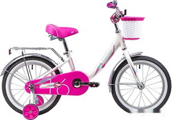 Детский велосипед Novatrack Ancona 16 (белый/розовый, 2019) - фото