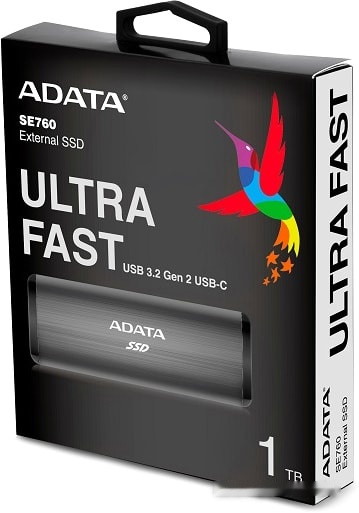 Внешний накопитель A-Data SE760 2TB ASE760-2TU32G2-CTI (титан)