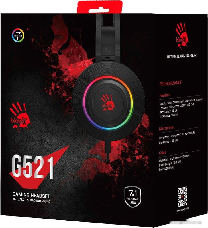 Наушники A4Tech Bloody G521 (черный)