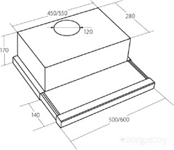 Вытяжка телескопическая AKPO Light Eco Glass 50 wk-7 чёрный - фото2