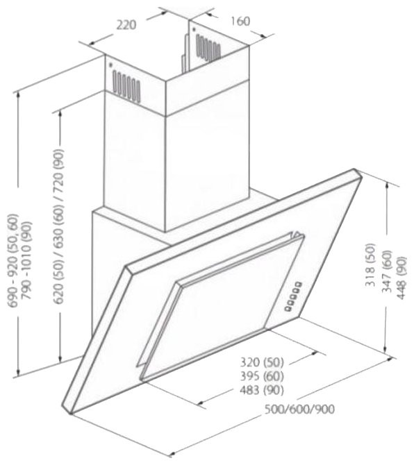 Вытяжка AKPO Optima Eco 60 wk-4 чёрный