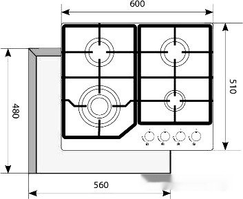 Варочная панель AKPO PGA 604 FGC BL