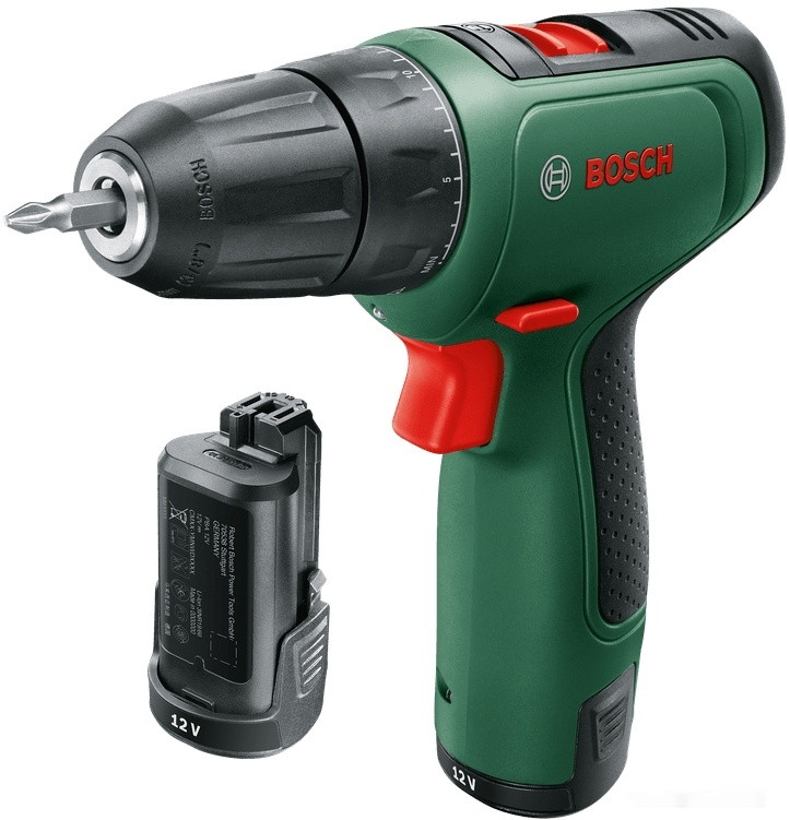 Дрель-шуруповерт Bosch EasyDrill 1200 06039D3007 (с 2-мя АКБ, кейс)