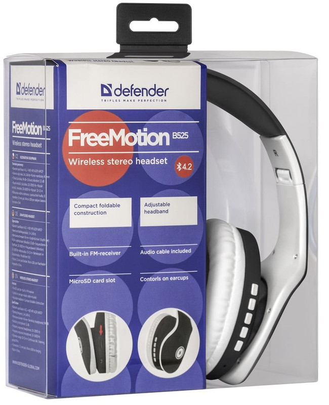 Наушники Defender FreeMotion B525 (черный/белый)