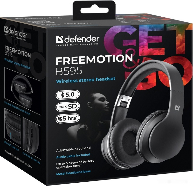 Наушники Defender FreeMotion B595 (черный)