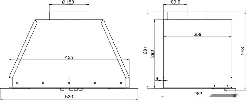 Кухонная вытяжка Elikor Врезной блок Flat 52П-650-К3Д (белый)