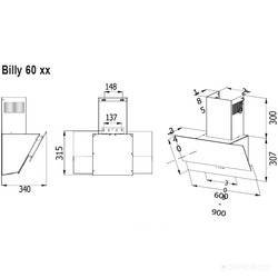 Кухонная вытяжка Evelux Billy 60 WG - фото2