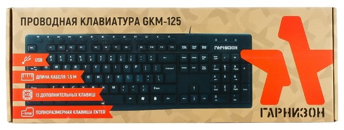 Клавиатура Гарнизон GKM-125 Black USB