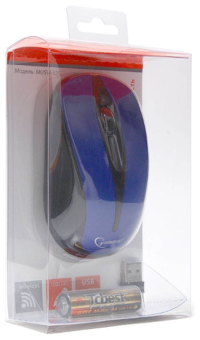 Мышь Gembird MUSW-325-B Blue USB