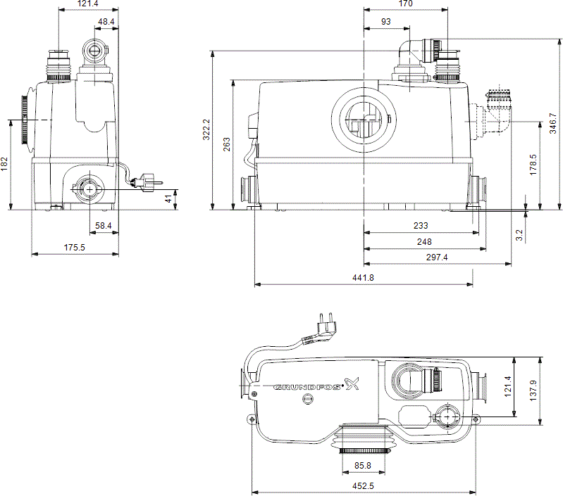 Насос для сточных вод Grundfos Sololift2 WC-3