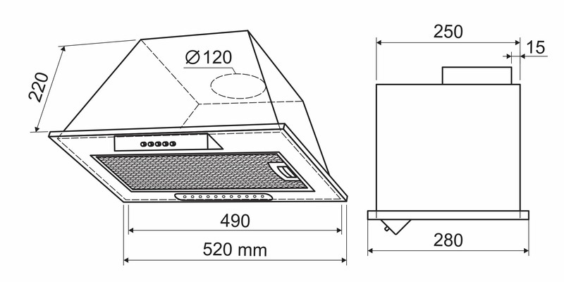 Кухонная вытяжка Holt HT-RH-010 50 (серебро)