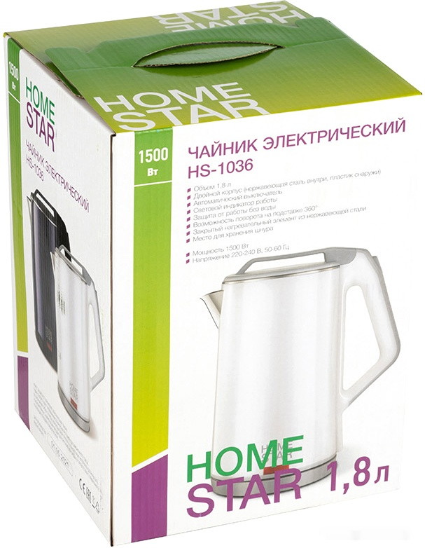 Электрический чайник Homestar HS-1036 (белый)