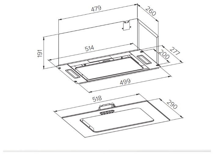 Кухонная вытяжка HOMSair Crocus Push 52 Glass (белый)