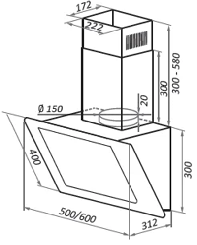 Кухонная вытяжка HOMSair Elf Push 60 Glass (белый)