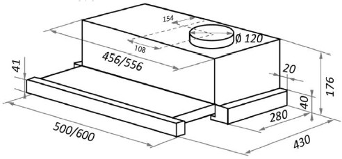 Кухонная вытяжка HOMSair Flat 50 (белый)