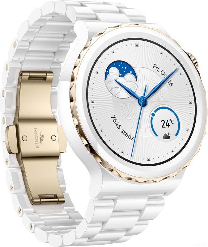 Умные часы Huawei Watch GT 3 Pro Ceramic 43 мм (белый/керамика)