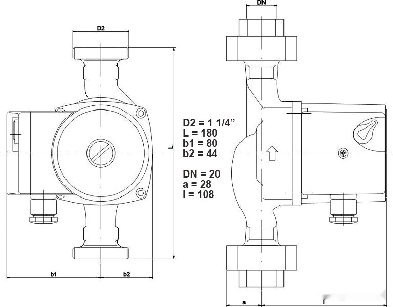 Циркуляционный насос IMP Pumps GHN 20/60-180