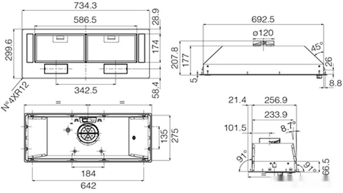 Кухонная вытяжка Jet air Viera Lux BL/A/72