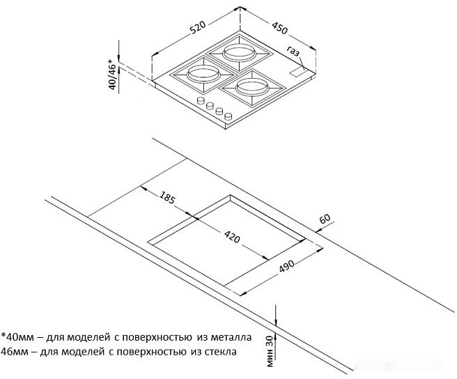 Варочная панель Korting HGG 4825 CTW