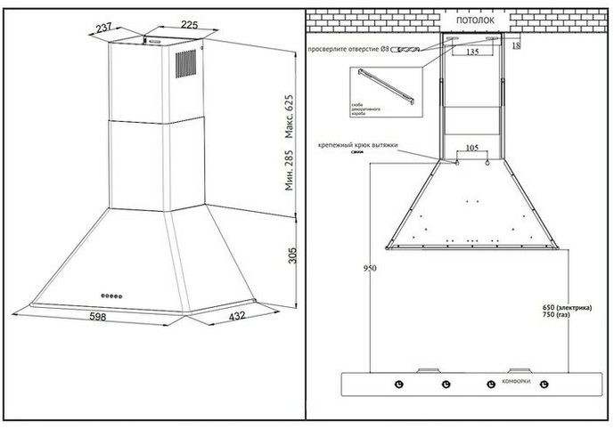 Кухонная вытяжка Korting KHC 6648 RSI