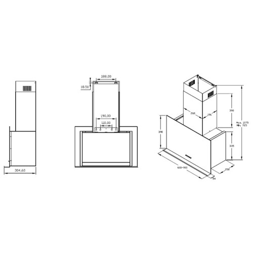 Каминная вытяжка Korting KHC 95330 GN