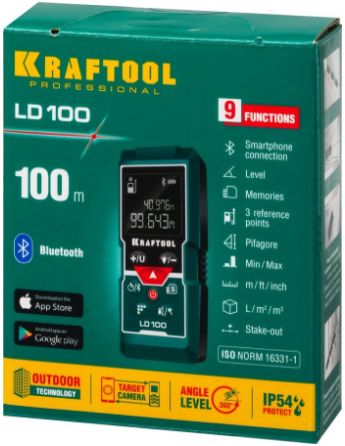 Лазерный дальномер Kraftool LD-100 (34765)