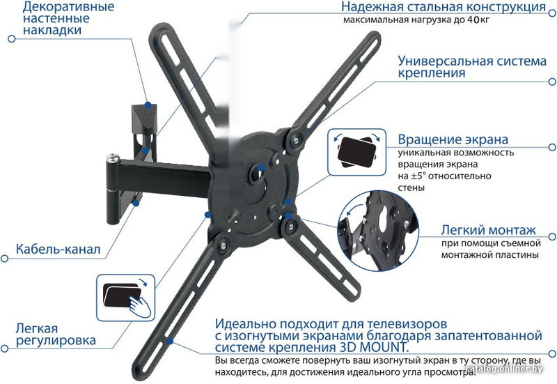 Кронштейн Kromax ATLANTIS-15 (серый)