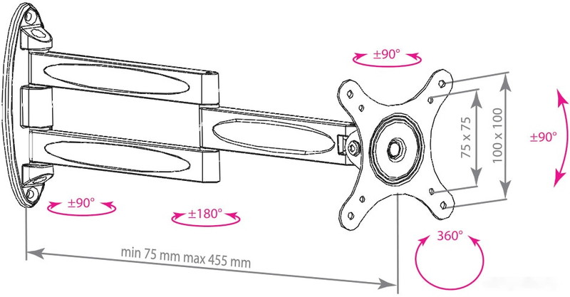 Кронштейн Kromax TECHNO-11W (белый)