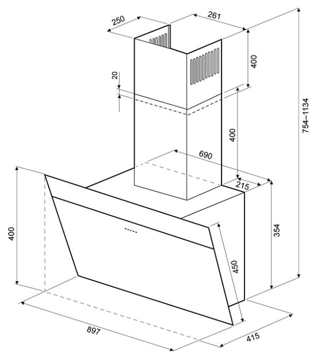 Вытяжка Krona KRISTEN S 900 white/inox 00023512