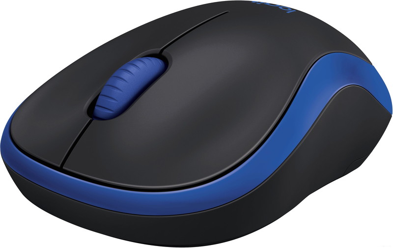 Мышь Logitech M185 (черный/синий)