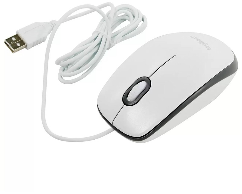 Мышь Logitech Mouse M100 White USB