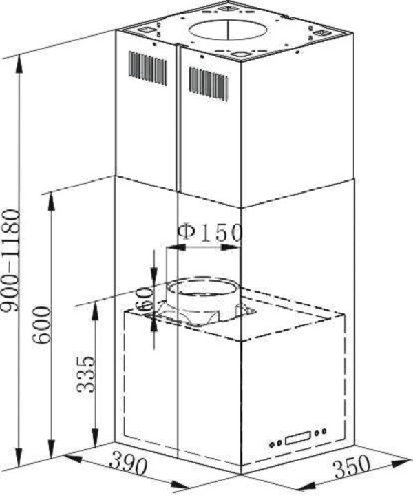 Вытяжка Maunfeld Bath Light 35 Isla нержавеющая сталь