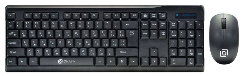 Клавиатура Oklick 230 M Wireless Keyboard & Optical Mouse Black USB