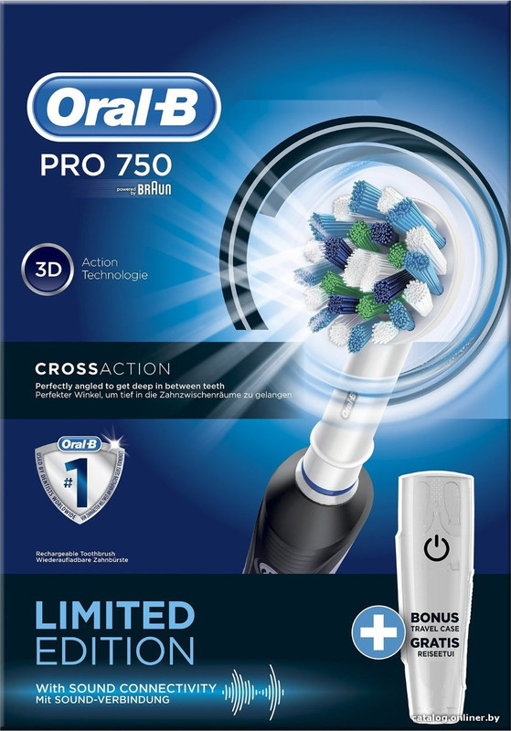 Электрическая зубная щетка Oral-B Pro 750 Cross Action D16.513.UX (черный)