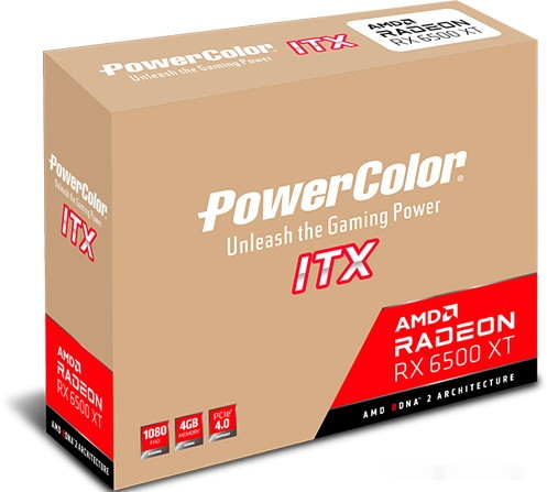 Видеокарта PowerColor Radeon RX 6500 XT ITX 4GB GDDR6 AXRX 6500 XT 4GBD6-DH