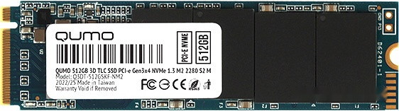 SSD Qumo Novation M2 NVMe 512GB Q3DT-512GSKF-NM2