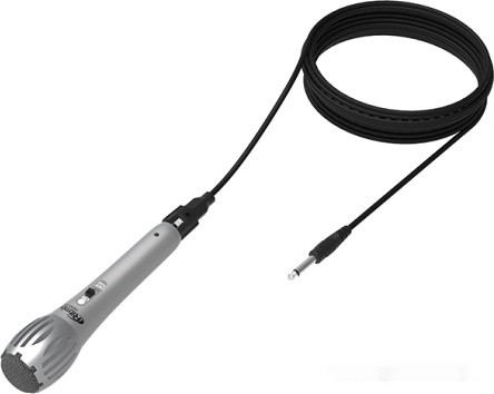 Проводной микрофон Ritmix RDM-130 (серебристый)