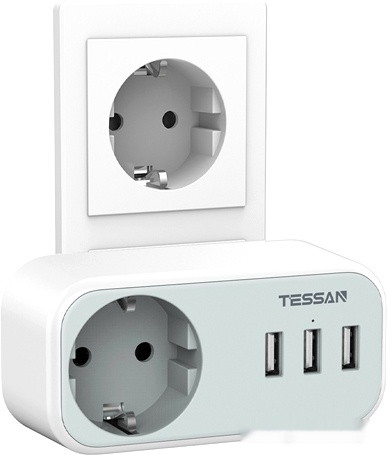 Сетевой фильтр Tessan TS-329 (серый)