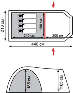 Кемпинговая палатка Totem Catawba 4 V2 - фото2