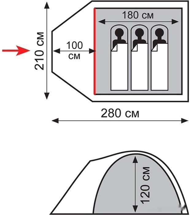 Кемпинговая палатка Totem Indi 3 V2