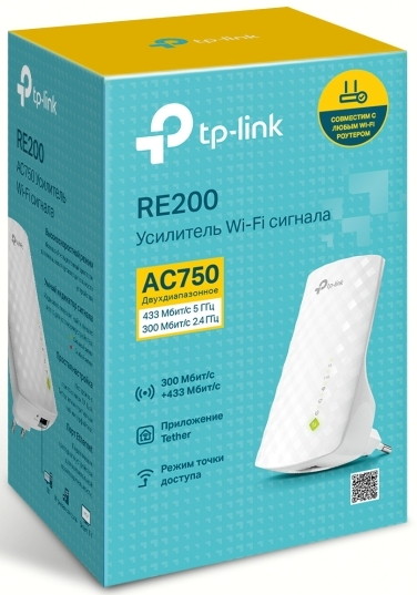 Усилитель Wi-Fi TP-Link AC750 RE200