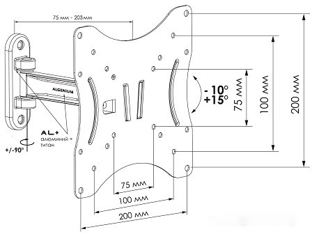 Кронштейн Trone LS 51-21M (черный)