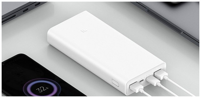 Портативное зарядное устройство Xiaomi Mi Power Bank 3 PLM18ZM USB-C 20000mAh (белый)