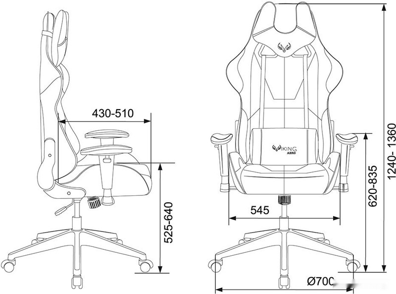 Кресло Zombie Viking 5 Aero (черный/белый)