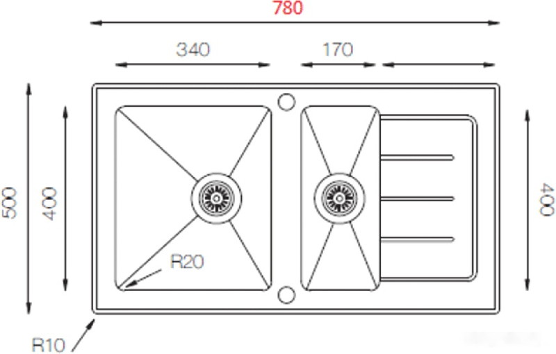 Кухонная мойка Zorg GS 7850-2 (черный)